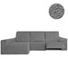 Funda Sofá para Chaise Longue Izquierda Brazo Largo Relax Reclinable Bielástica Roc Gris Claro sin fondo - Eiffel Textile