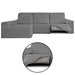 Funda Sofá para Chaise Longue Izquierda Brazo Largo Relax Reclinable Bielástica Roc Gris Claro detalles sin fondo - Eiffel Textile