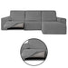 Funda Sofá para Chaise Longue Derecha Brazo Corto Relax Reclinable Bielástica Roc Gris Claro detalles sin fondo - Eiffel Textile