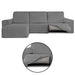 Funda Sofá para Chaise Longue Izquierda Brazo Corto Relax Reclinable Bielástica Roc Gris Claro detalles sin fondo - Eiffel Textile