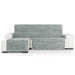 Protector Cubre Sofá Chaise Longue Impermeable Antimanchas Terciopelo Turin Gris - Eiffel Textile