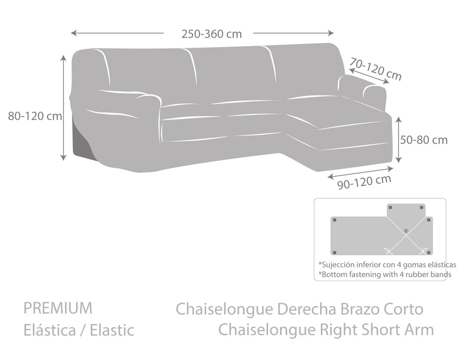 Funda Sofá para Chaise Longue Bielástica Roc