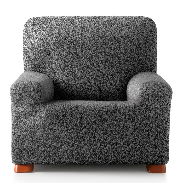 Eiffel Textile | Funda Sofá Sillón 1 Plaza Bielástica Roc Gris Oscuro sin fondo