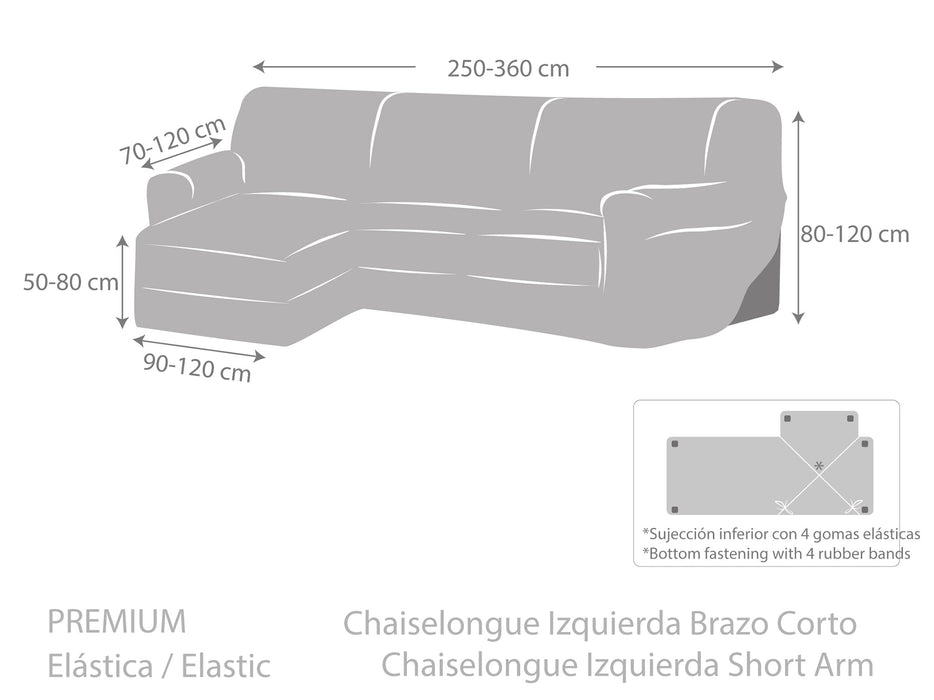 Funda Sofá para Chaise Longue Bielástica Roc