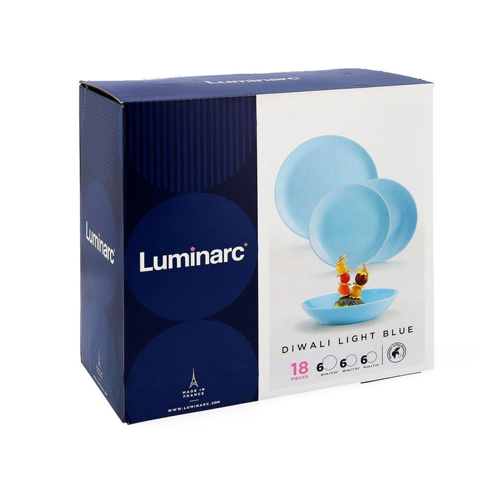 Vajilla Luminarc Diwali Azul Vidrio (18 Piezas)