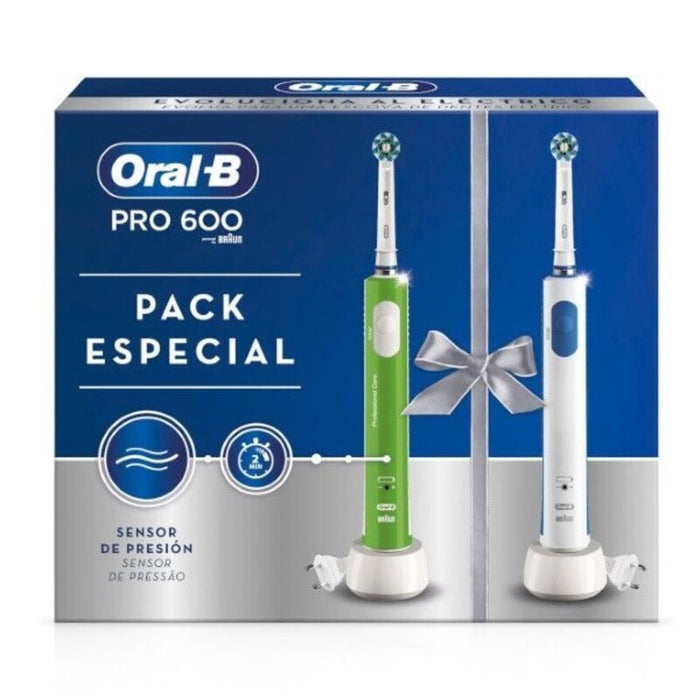 Cepillo de Dientes Eléctrico Oral-B PRO600 3D Verde Blanco
