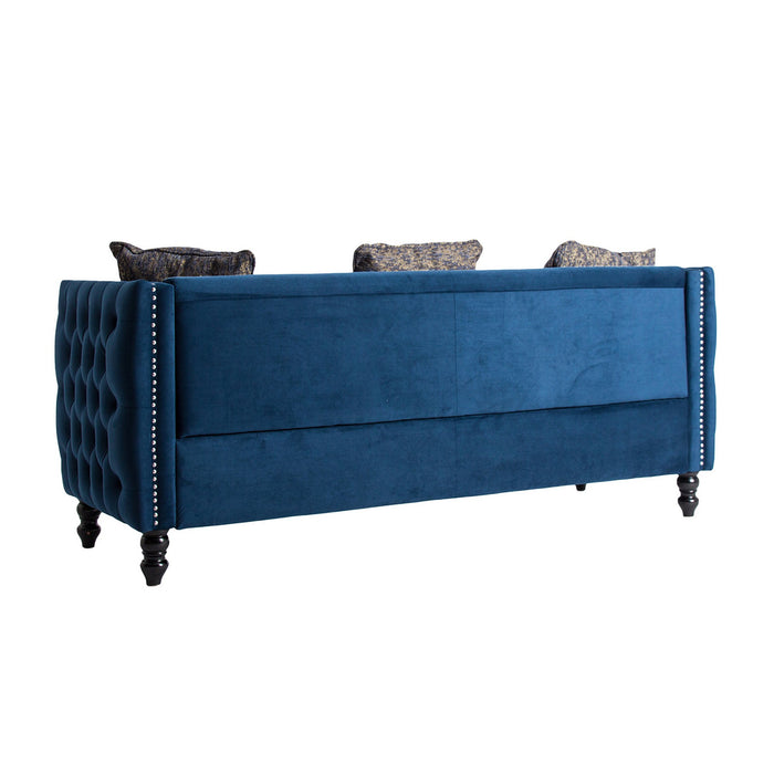 Lastdeco Sofa Idaik. Estilo Clasico. Color Azul. 183 x 72 x 77 cm