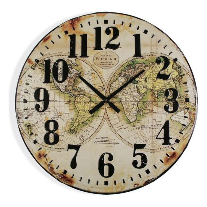 Reloj de Pared Versa Map World Madera MDF (80 x 6 x 80 cm)