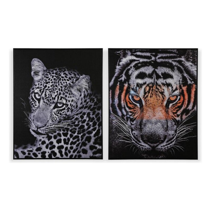Cuadro Versa Tigre Con marco Lienzo Poliestireno Madera MDF (3,5 x 100 x 80 cm)