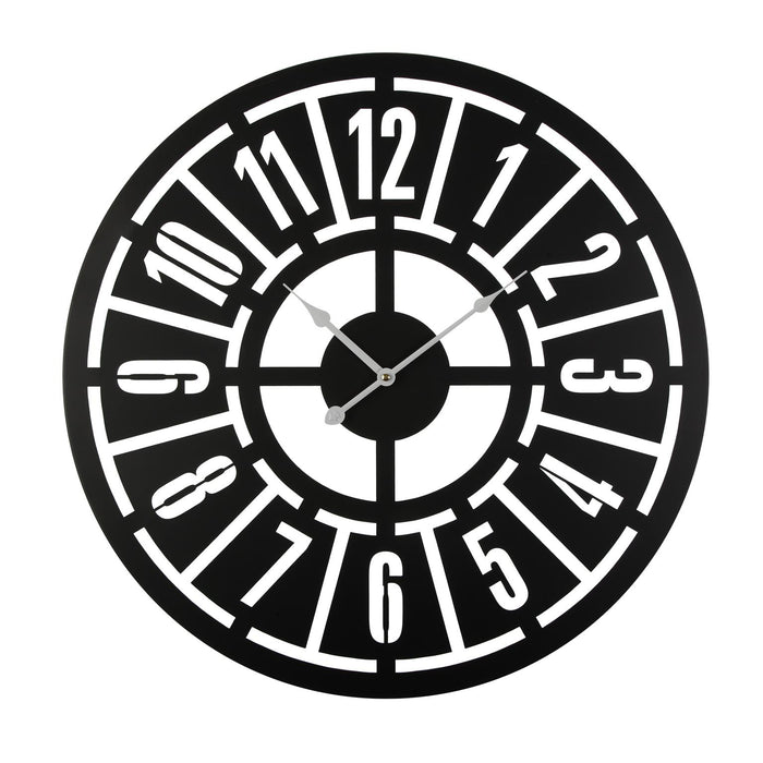 Reloj de Pared Versa Negro Metal (60 x 60 x 5 cm)