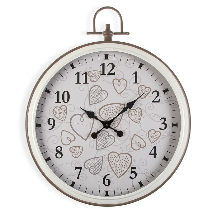 Reloj de Pared Versa Cozy Corazones Metal (5 x 73,5 x 60 cm)
