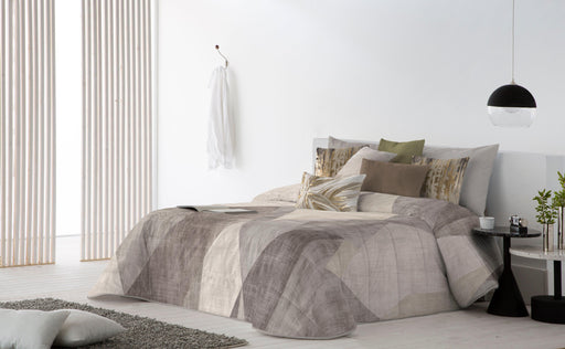 Colcha Bouti para Cama Verano. Colcha cubre cama acolchada reversible  Rombos. Cama 90 - 180 x 260 cm. Color Blanco.