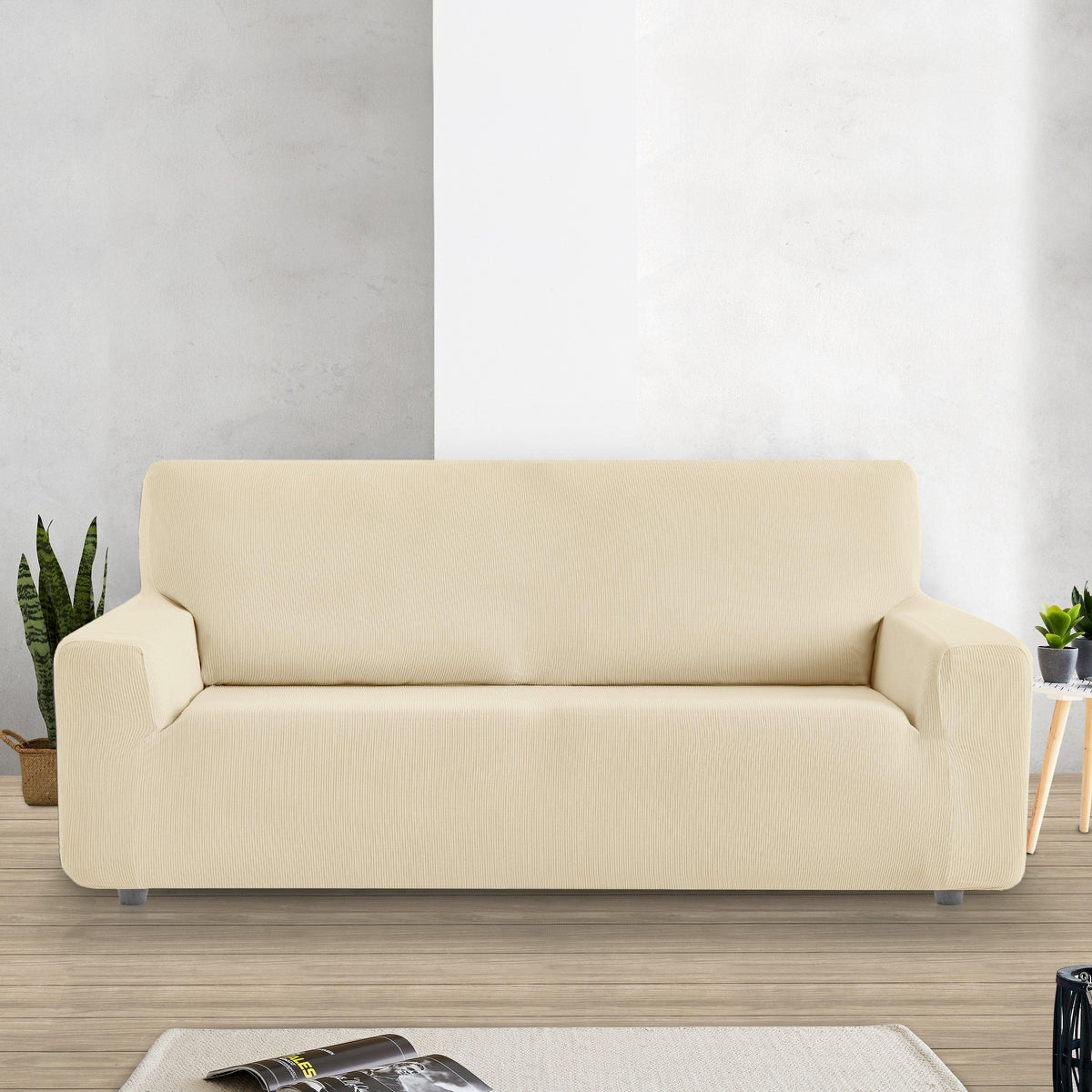 Funda de sillón relax elástica adaptable verde 70 - 110 cm RUSTICA