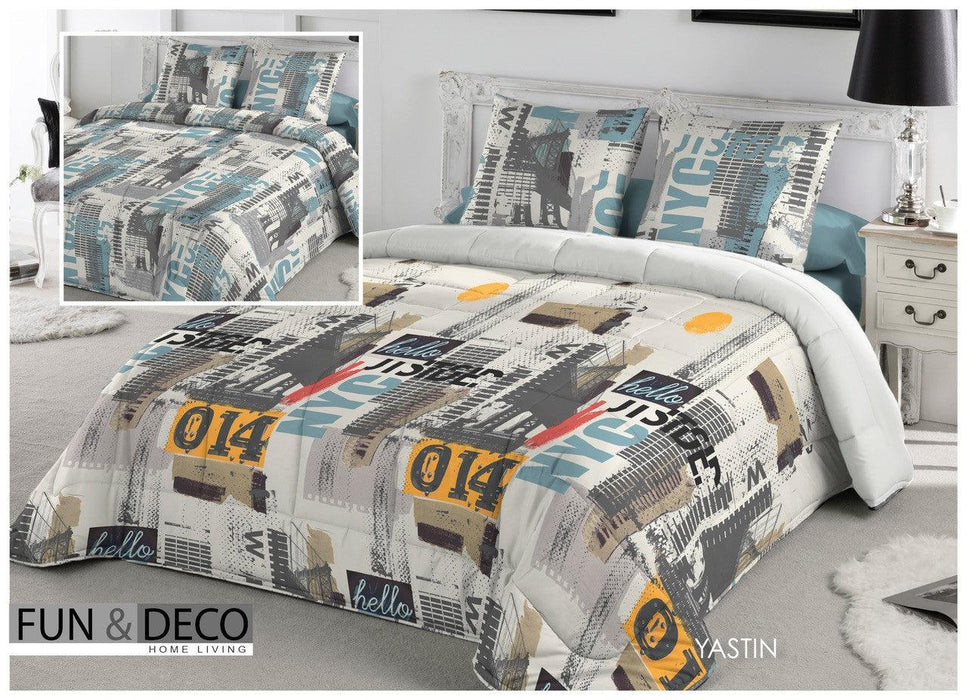 Fundeco Edredón Comforter 300 grs Modelo Yastin Estampado - Eiffel Textile